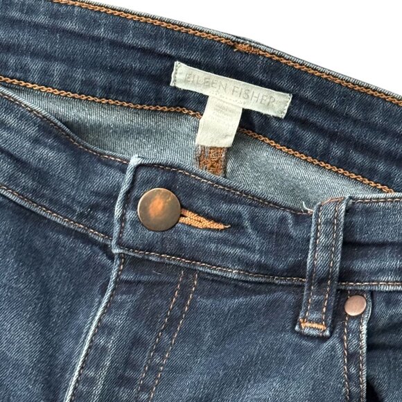 Eileen Fisher Denim Jeans Organic Cotton Straight Ankle Pockets Blue Womens 10 - Picture 5 of 9